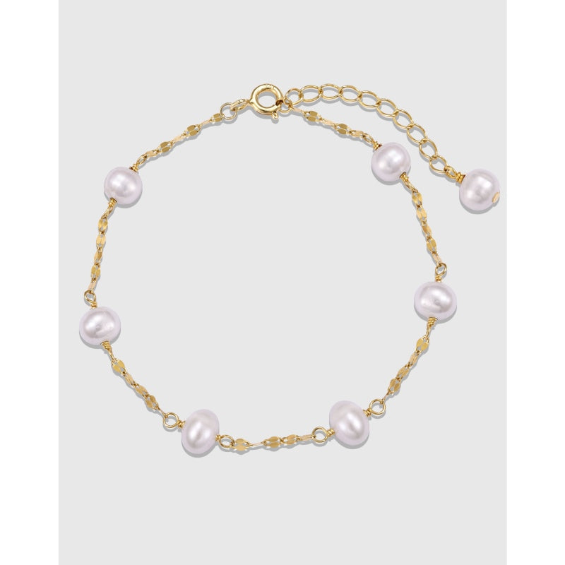 925 Silver Temperament Pearl Bead Bracelet