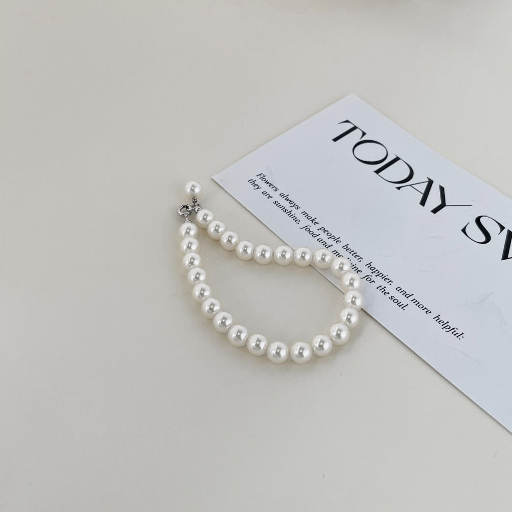 925 Silver Temperament Pearl Bead Bracelet