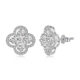 925 Sterling Silver Clover Earrings