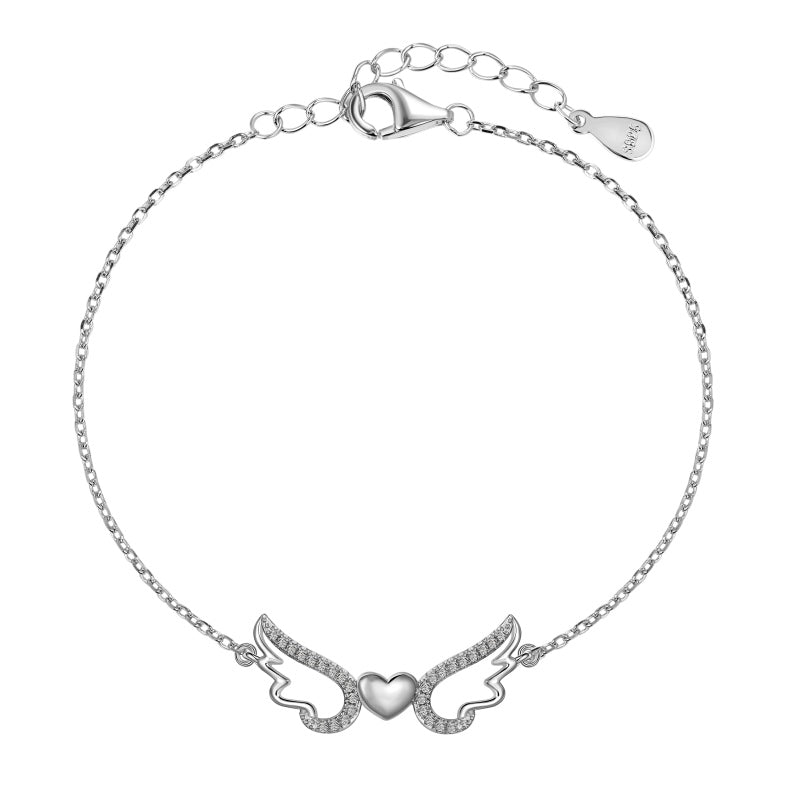 925 Sterling Silver Angel Wings Bracelet