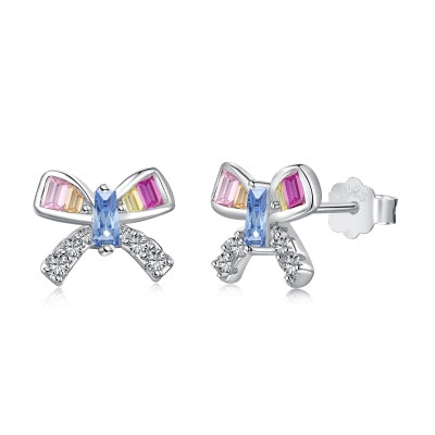 925 Sterling Silver Zirconia Butterfly Earrings