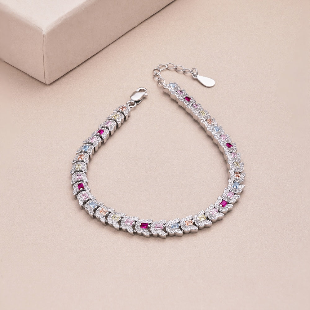 925 sterling silver colorful  bracelet