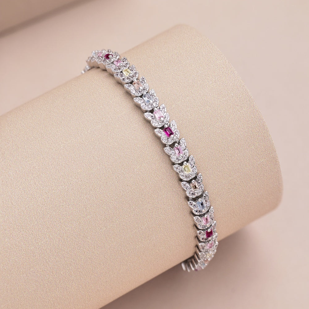 925 sterling silver colorful  bracelet