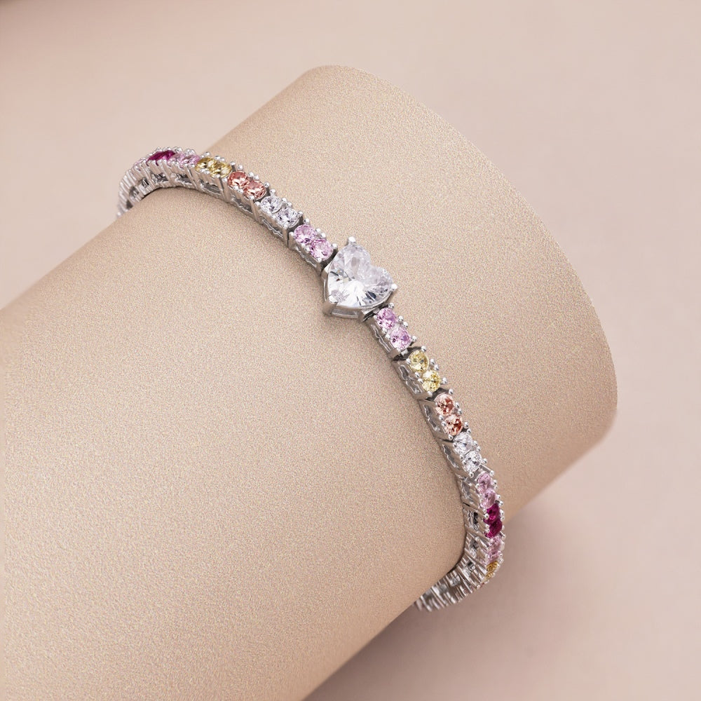 925 colorful zirconia set with rows of diamonds design niche fashion delicate sense bracelet