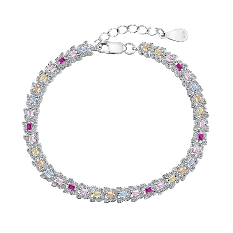 925 sterling silver colorful  bracelet