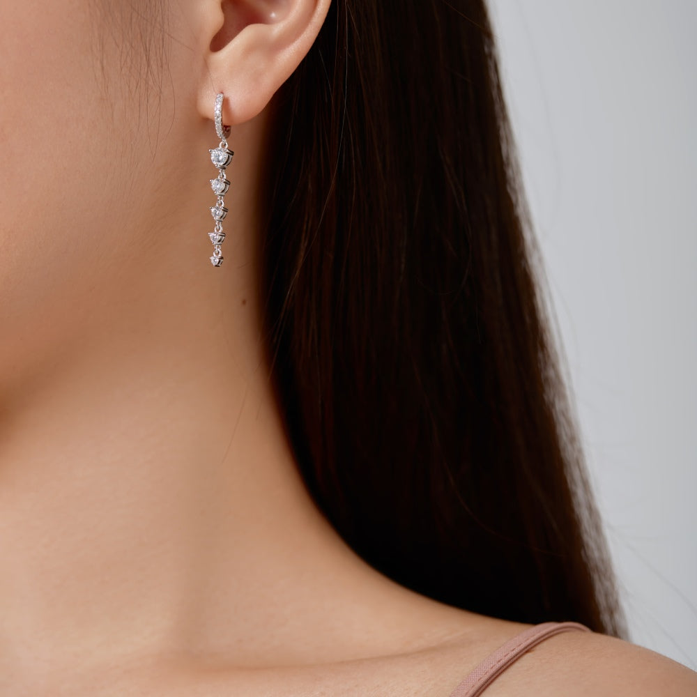 925 Sterling Silver Zirconia Tassel Earrings